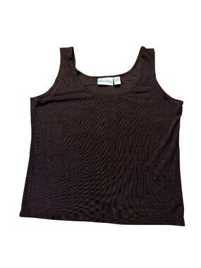 Chicos Private Edition Brown Tank Top Womens Size XL Acetate Blend Sleeveless